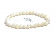 Bransoletka elastyczna z naturalnego kamienia, perełka 6 mm / 16 - 17 cm, symbol kobiecości