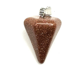 Wahadło Goldstone złote naturalny kamień 2,2 cm, kamień ambicji
