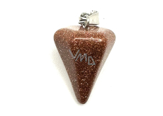 Wahadło Goldstone złote naturalny kamień 2,2 cm, kamień ambicji
