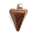 Wahadło Goldstone złote naturalny kamień 2,2 cm, kamień ambicji