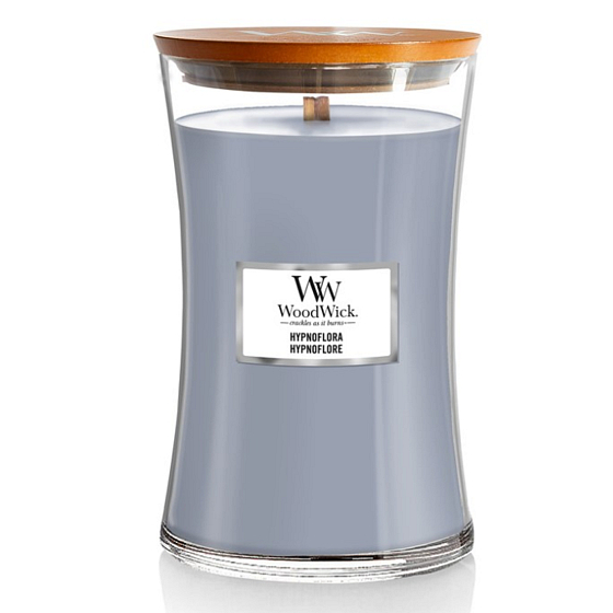 WoodWick Hypnoflora - Kwiat księżycowy świeca zapachowa z drewnianym knotem i szklanym pojemnikiem duża 609 g