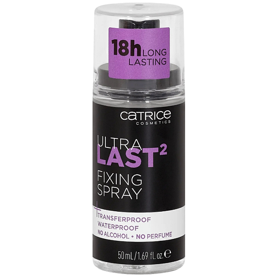 Catrice Ultra Last2 fixační sprej 50 ml. Fixační sprej, který prodlužuje trvanlivost make-upu, zajišťuje matný finiš a zpevňuje vzhled pleti pro dlouhotrvající efekt.
