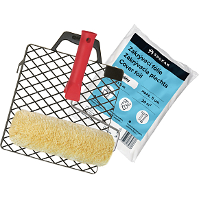 Spokar Plus żółtozielony wałek do malowania, 250 mm + uchwyt, folia, kratka