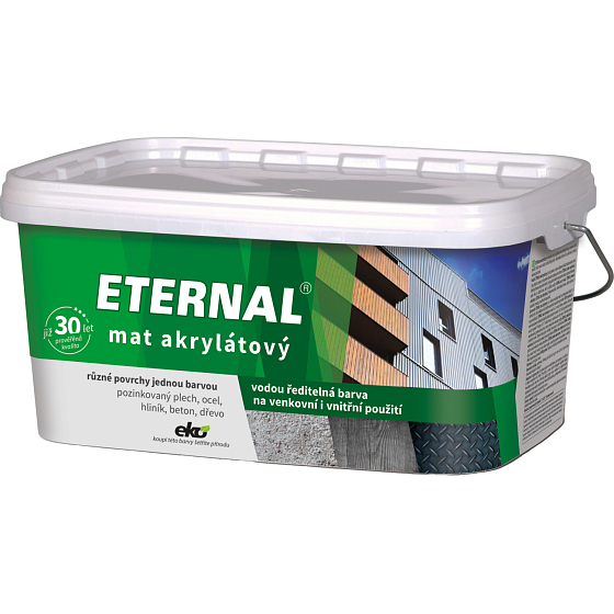 Eternal mat akrylátowy uniwersalny kolor do drewna, metalu, betonu, 01 biały, 2,8 kg