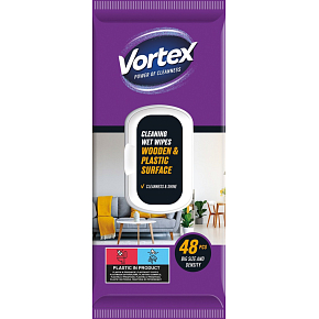 Vortex wilgotne chusteczki czyszczące do drewna i mebli, 48 szt.