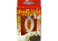 Happy light Świeczka urodzinowa cyfra 0 w pudełku