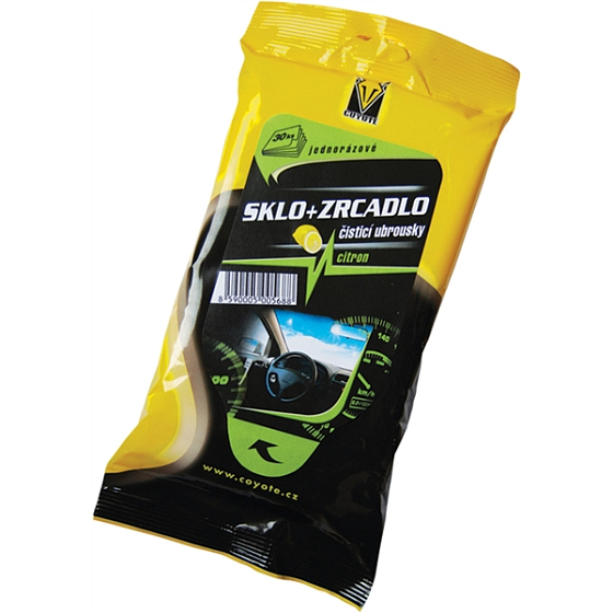 Coyote Cytrynowe chusteczki czyszczące do szkła i luster 30 sztuk