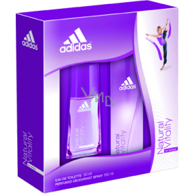 Adidas Natural Vitality toaletní voda 30 ml + deodorant sprej 150 ml, pro ženy dárková sada