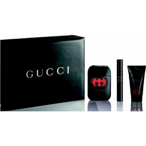 Gucci Guilty Black toaletní voda 75 ml + tělové mléko 50 ml + portable frag. 7,4 ml, dárková sada