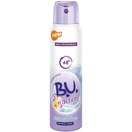 B.U. In Action Sensitive antiperspirant deodorant sprej pro ženy 150 ml