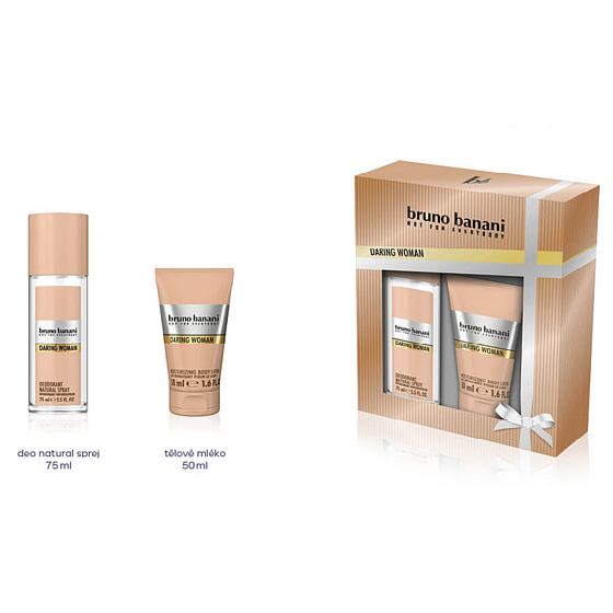 Bruno Banani Daring parfémovaný deodorant sklo pro ženy 75 ml + tělové mléko 50 ml, kosmetická sada