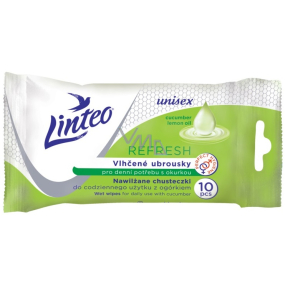 Linteo Refresh pro denní potřebu s okurkou unisex vlhčené ubrousky 10 kusů
