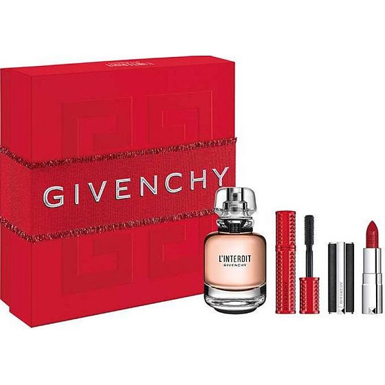 Givenchy L Interdit parfémovaná voda pro ženy 50 ml + řasenka 4 g + rtěnka 1,5 g, dárková sada