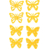 Filcowy motyl żółty 6 cm, 8 sztuk w opakowaniu