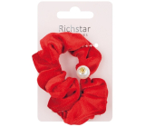 Richstar Accessories Gumička do włosów aksamitna z perłą, czerwona