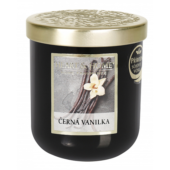 Heart & Home czarna wanilia Sojowa świeca zapachowa średnia aż 30 godzin 115 g