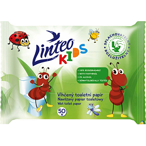 Linteo wilgotny papier toaletowy Kids, 50 sztuk