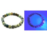 Bransoletka z elastycznego naturalnego kamienia hackmanitu, kuleczka 7,5 - 8 mm /16 - 17 cm, kamień transformacji wewnętrznej