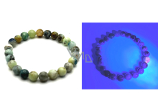 Bransoletka z elastycznego naturalnego kamienia hackmanitu, kuleczka 7,5 - 8 mm /16 - 17 cm, kamień transformacji wewnętrznej