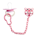 Baby Farlin Pacifier Clip řetízek na šidítko Myška růžová pro děti 0+ měsíců