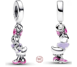 Charm Srebrna 925 Disney Daisy z różowym emalią, zawieszka na bransoletkę film