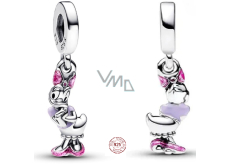 Charm Srebrna 925 Disney Daisy z różowym emalią, zawieszka na bransoletkę film