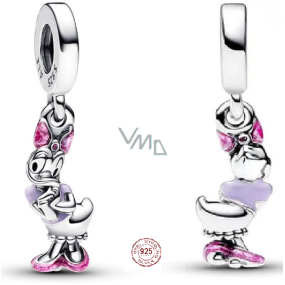 Charm Srebrna 925 Disney Daisy z różowym emalią, zawieszka na bransoletkę film Charm Srebrna 925 Disney Daisy z różowym emalią, zawieszka na bransoletkę film