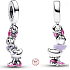 Charm Srebrna 925 Disney Daisy z różowym emalią, zawieszka na bransoletkę film