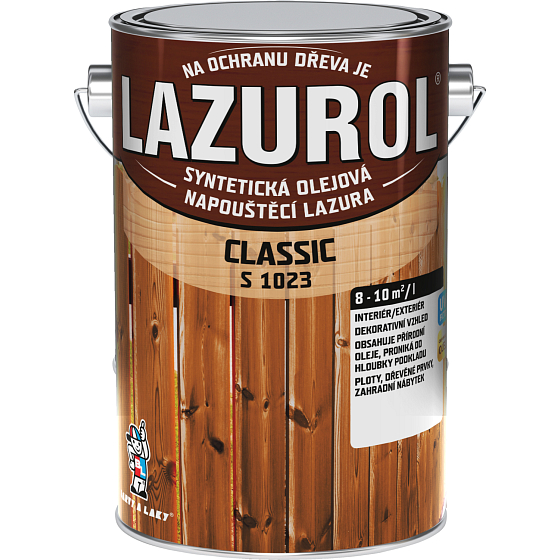 Lazurol Classic S1023 cienkowarstwowy lazura do drewna z zawartością olejów, 0080 mahagon, 4 l