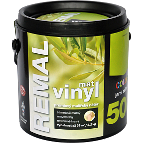 REMAL Vinyl Color mat farba do omyvatelná na zeď, 500 jarní zelená, 3,2 kg