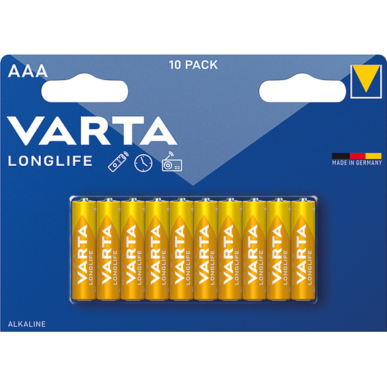 Varta Longlife AAA alkaliczne baterie, 10 szt.