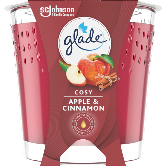 Glade świeca zapachowa Cosy Apple & Cinnamon, 129 g