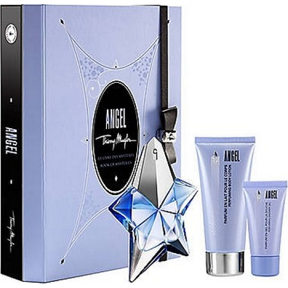 Thierry Mugler Angel parfémovaná voda pro ženy 25 ml + tělové mléko 100 ml + sprchový gel 30 ml + tělový krém 10 ml, dárková sada