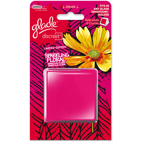 Glade Sparkling Floral Discreet osvěžovač vzduchu náhradní náplň 8 g