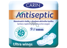 Carin Antiseptic Ultra Wings wkładki higieniczne z skrzydełkami z zawartością aktywnego tlenu 9 sztuk