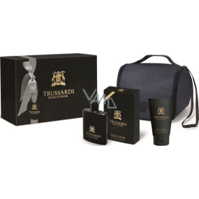 Trussardi Black Extreme toaletní voda pro muže 50 ml + sprchový gel 100 ml + toaletní taška, dárková sada