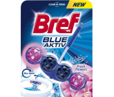 Bref Blue Aktiv Fresh Flowers blok WC do higieny i świeżości Twojej toalety, barwi wodę na niebiesko 50 g