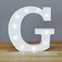 Nekupto Dřevěné LED písmeno G dekorace 16 cm