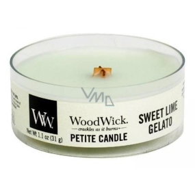 WoodWick Sweet Lime Gelato - Sladká zmrzlina vonná svíčka s dřevěným knotem petite 31 g