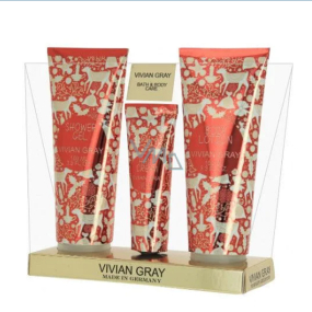 Vivian Gray Christmas Red tělové mléko 100 ml + sprchový gel 100 ml + krém na ruce 30 ml, kosmetická sada