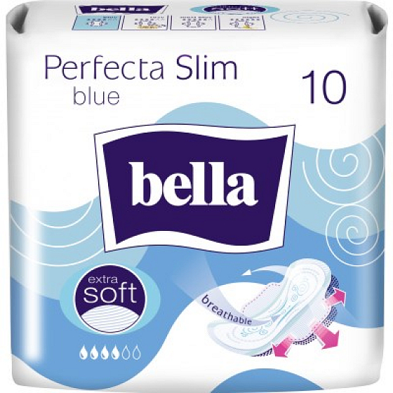 Bella Perfecta Slim Blue ultracienkie wkładki higieniczne z skrzydełkami 10 sztuk