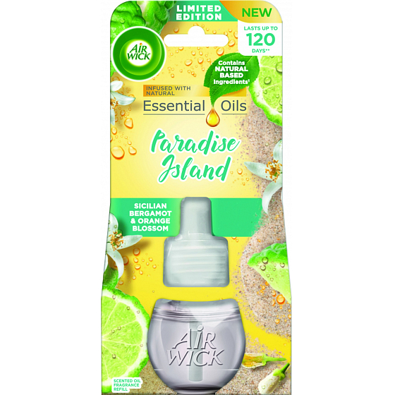 Air Wick Essential Oils Sicilský bergamot a pomerančový květ elektrický osvěžovač vzduchu náhradní náplň 19 ml