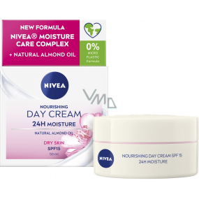 Nivea 24h Moisture SPF15 nawilżający krem ​​dzienny do suchej i wrażliwej skóry 50 ml