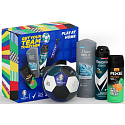 Rexona Euro 2024 Advanced Protection Invisible antyperspirant spray 150 ml + Axe Jungle Fresh dezodorant spray 150 ml + Dove Men +Care Clean Comfort żel pod prysznic 250 ml + piłka nożna + pompka, zestaw prezentowy dla mężczyzn