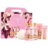 Sanctuary Spa Lilia & Róża Pamper Parcel żel pod prysznic 75 ml + peeling do ciała 50 ml + mleczko do ciała 75 ml + krem do rąk 30 ml + sól do kąpieli 75 ml + gąbka myjąca, zestaw kosmetyczny dla kobiet