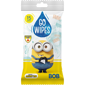 Go Wipes dziecięce chusteczki nawilżane z motywem Minionków, 15 szt.