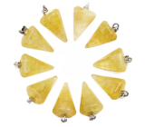 Citrín kyvadlo přírodní kámen, S cca 2,5 cm, 1 kus, AA kvalita, kámen hojnosti, úspěchu