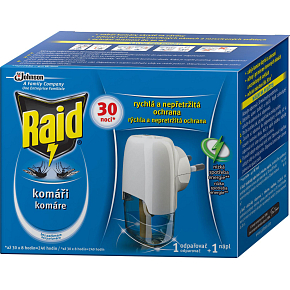 Raid elektryczny odparacz z płynnym wkładem przeciwko komarom, 30 nocy, 1+21 ml