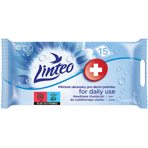 Linteo Antibakteriální vlhčené ubrousky pro denní potřebu 15 kusů
