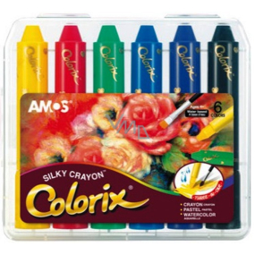 Amos Colorix kredki, rozpuszczalne kolory, 6 sztuk w etui